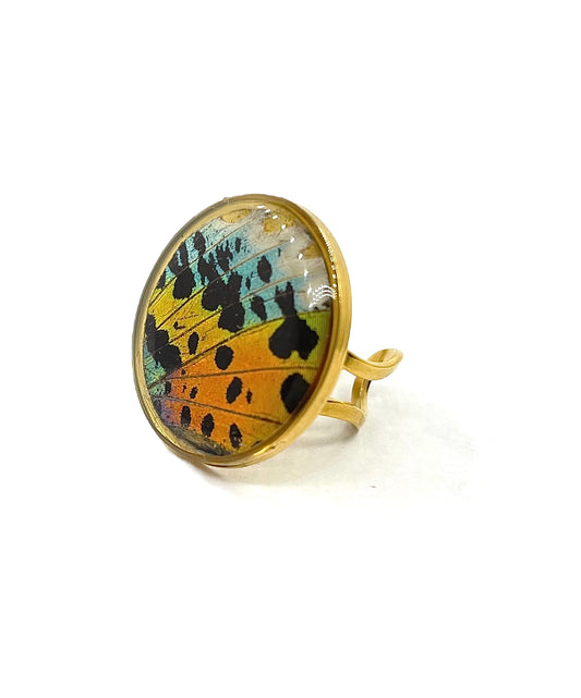 ANILLO MULTICOLOR DORADO REDONDO
